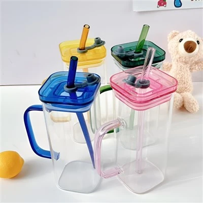 Quadratische Glasbecher mit hohem Borosilikat